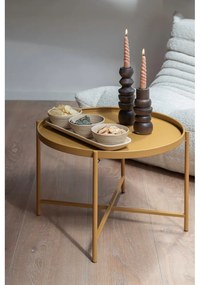 Okkersárga fém kerek dohányzóasztal ø 50 cm Meseta – Leitmotiv