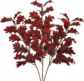 Mesterséges levelek tölgy ág őszi dekoráció bordó 3 db 78 cm