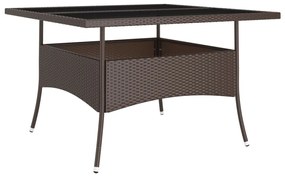 9 részes barna polyrattan kerti étkezőgarnitúra