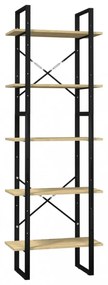 ötszintes fenyőfa könyvszekrény 60 x 30 x 175 cm
