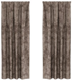Bársonyfüggönyök 2 db fémgyűrűs Kávé 245x140 cm
