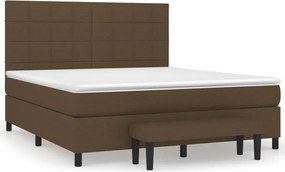 vidaXL sötétbarna szövet rugós ágy matraccal 160 x 200 cm