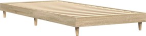 vidaXL sonoma tölgy színű szerelt fa ágykeret matrac nélkül 75x190 cm