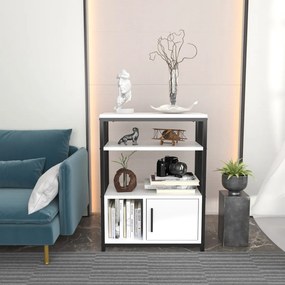 Letos könyvespolc, fehér-fekete, 60 cm