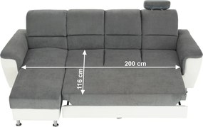 Kissarok, textilbőr fehér/szövet szürke, balos, SANTIAGO