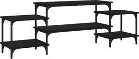 vidaXL fekete szerelt fa TV-szekrény 157x35x52 cm