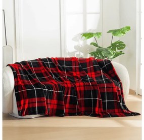 Mikroplüss pléd ALBURY, piros Méret: 160 x 200 cm