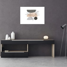 Kép - Vonal művészet virágok N⁰2 (70x50 cm)