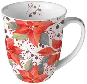 Karácsonyi porcelán bögre mikulásvirág 400 ml