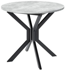 Asztal Edmond 111Fekete, Szürke márvány, 77cm, Hosszabbíthatóság, Laminált forgácslap, Fém