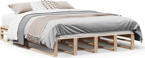 vidaXL tömör fenyőfa ágy matrac nélkül 160 x 200 cm
