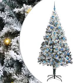 vidaXL Mű karácsonyfa 300 LED-del Fehér 240 cm PVC és Acél és Műanyag