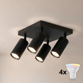 BRILAGI - LED RGBW dimmelhető spotlámpa SELE SQUARE 4xGU10/6,5W/230V fekete