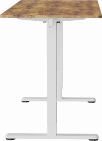 CSOMAGAJÁNLAT | LVN System Lite elektromos asztal + forgószék szett | Barna-fehér 140x60cm elektromosan állítható magasságú íróasztal + fekete forgószék