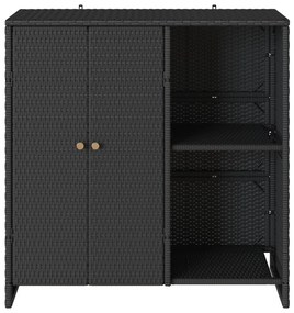 Tároló Szekrény Fekete 100x36x102 cm Rattan