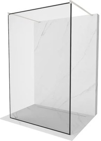 Mexen Kioto, Walk-In zuhanyparaván 110 x 200 cm, 8 mm üveg fekete mintás, csiszolt acél profil, 800-110-002-97-70