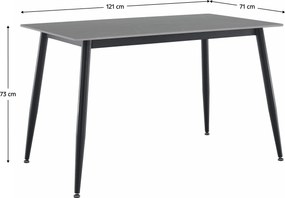 Étkezőasztal, szürke/fekete, 121x71 cm, FLORENC TYP 1