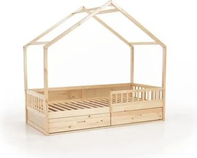 Montessori ágy, 90x200, természetes, tömör, BIANKA