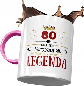 Rózsaszín Bögre Születésnapra 80 80-es 80-as Ajándék Nyomtatott Fotóval