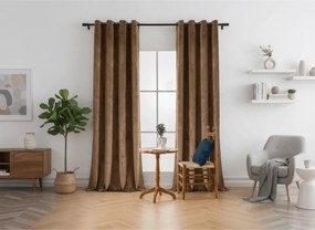 Sötétítő függöny DREAM VELVET 140x230 cm, fahéjbarna Felfüggesztés: Fém gyűrűk