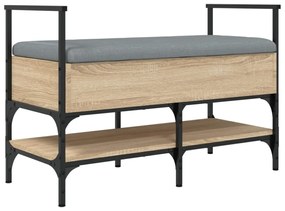 sonoma tölgy színű szerelt fa cipőtároló pad 85,5 x 42 x 57,5cm