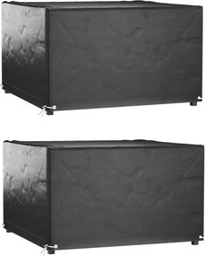 vidaXL 2 db négyzet alakú kerti bútorhuzat 8 fűzőlyukkal 132x132x80 cm
