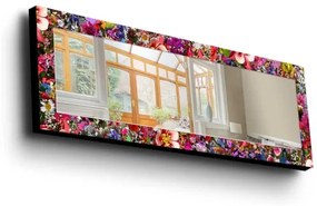 Fali tükör 120x40 cm fenyő/Virágok