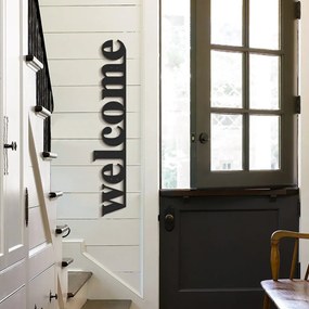 Fém fali dekoráció, welcome, 18x98 cm