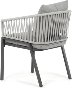 Kerti szék, fém, polyrattan, szürke, AZC-S1430 GREY