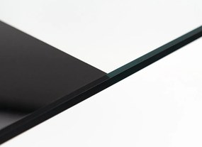 Riona 120 cm szögletes üveg étkezőasztal fekete