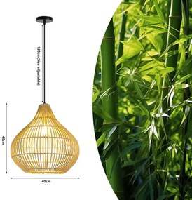 Immax 08257L - Csillár zsinóron PELO 1xE27/40W/230V átm. 40 cm rattan