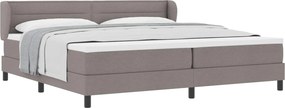 vidaXL Boxrugós ágy matracmal fejtámlával Tópszínű 200 x 200 cm szövet