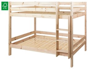 Gyerek emeletes ágy 90 cm Braceaba (tömör fenyőfa) (ágyráccsal). 1116246