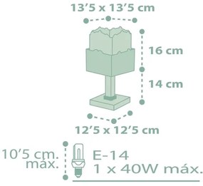 Dalber 63161H - Gyermeklámpa PANDA 1xE14/40W/230V zöld