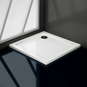 CERANO - Piato négyzet alakú öntött márvány zuhanytálca - fehér matt - 76x76 cm