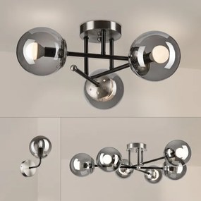 Brilagi - Felületre szerelt csillár MALIVA 3xE14/15W/230V matt króm/füstszínű