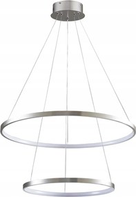 Függőlámpa modern állítható nikkel két Led gyűrű 35W semleges szín
