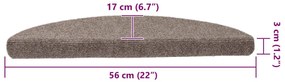 10 db öntapadós lépcsőszőnyeg 56 x 17 x 3 cm bézs félkör alakú