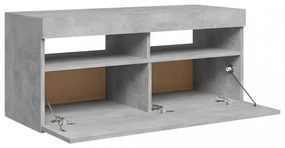 betonszürke TV-szekrény LED-világítással 90 x 35 x 40 cm