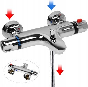 Termosztátos Kád Csaptelep Fali Fürdőszoba Termosztát