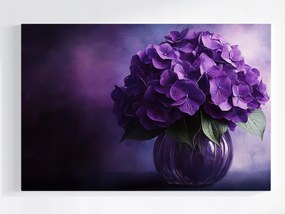 Poszter Lila Hortenzia Virágok Csokor Kompozíció 60x40