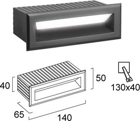 LED kültéri süllyesztett lámpatest FLIK LED/3W/230V IP65 antracit
