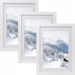 Keretek A4 21x30 fehér vintage Mdf passe-partout 3 db