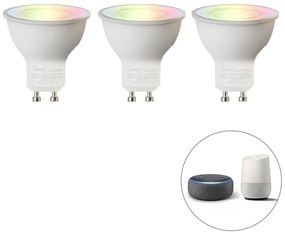3 db-os készlet okos GU10 RGBW LED izzó 5W 350lm 2200-4000K