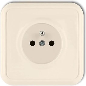 Földelt szimpla aljzat komplett kerettel bézs Liza Karlik