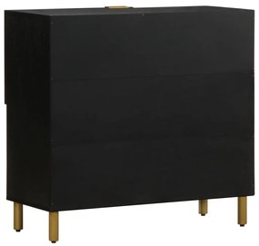 fekete szerelt fa tálalószekrény 80 x 33 x 75 cm