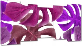 Vászonkép 150x80 Monstera Levelek Lila