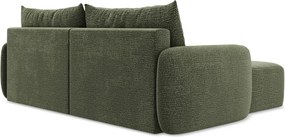 Zöld kinyitható-tárolóhelyes sarokkanapé (bal oldali) Kalena – Makamii