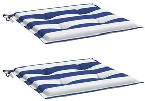 2 db kék és fehér csíkos szövet székpárna 50x50x4 cm