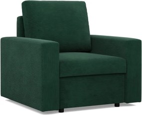 Zeus fotel, egyenes kartámasz, kordbársony, hab töltet, zöld